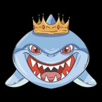 Cartoon Shark Crown Drawstring Bag