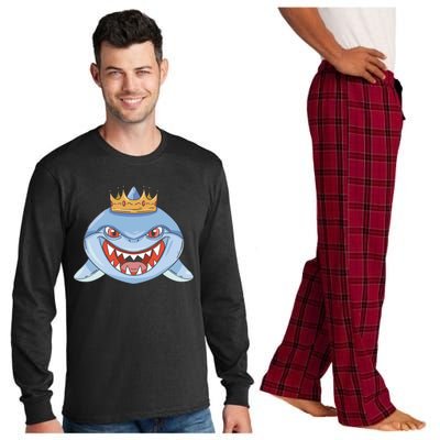 Cartoon Shark Crown Long Sleeve Pajama Set