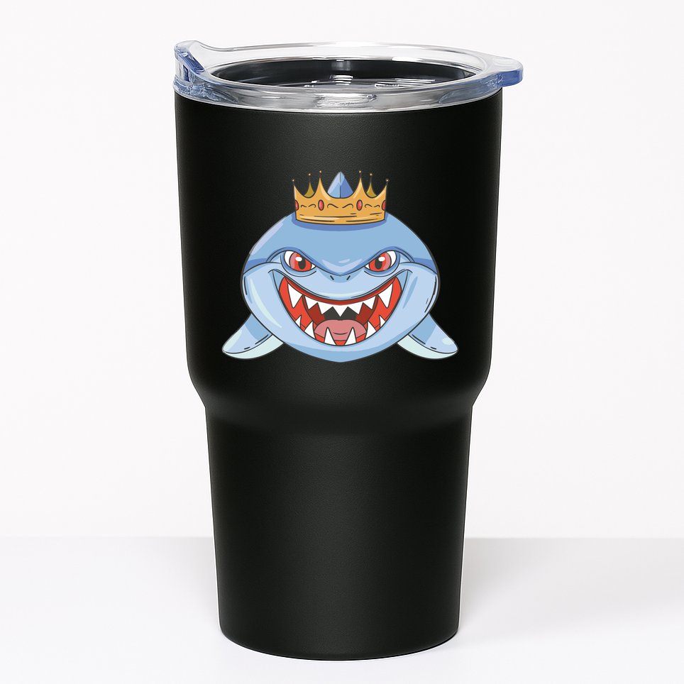 Cartoon Shark Crown Tumbler