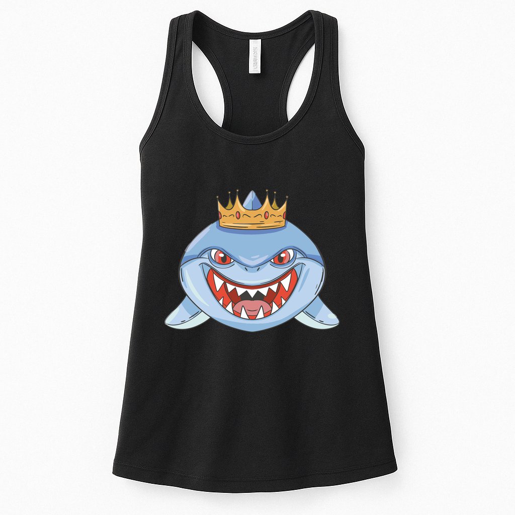 Cartoon Shark Crown Womens Tank Top