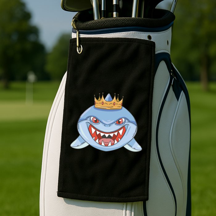 Cartoon Shark Crown Golf Towel