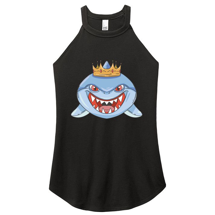 Cartoon Shark Crown Women's Perfect Tri Rocker Tank