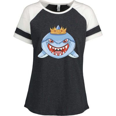 Cartoon Shark Crown Enza Ladies Jersey Colorblock Tee