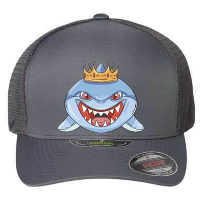 Cartoon Shark Crown Flexfit Unipanel Trucker Cap