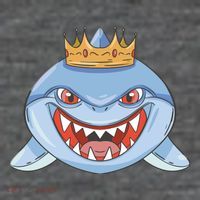 Cartoon Shark Crown Tall T-Shirt