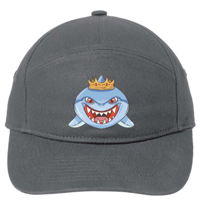 Cartoon Shark Crown 7-Panel Snapback Hat