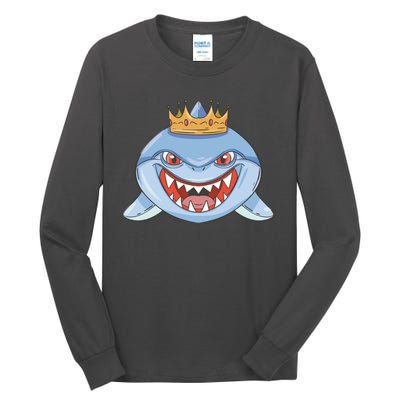 Cartoon Shark Crown Tall Long Sleeve T-Shirt