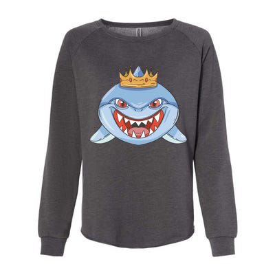 Cartoon Shark Crown Womens California Wash Sweatshirt