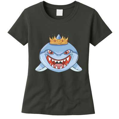 Cartoon Shark Crown Womens T-Shirt