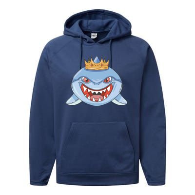 Cartoon Shark Crown Performance Fleece Hoodie