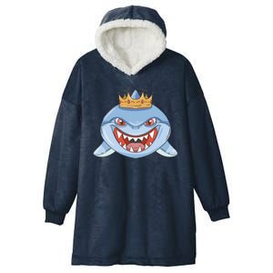 Cartoon Shark Crown Hooded Wearable Blanket