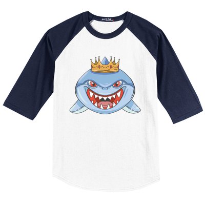 Cartoon Shark Crown Baseball Sleeve Shirt