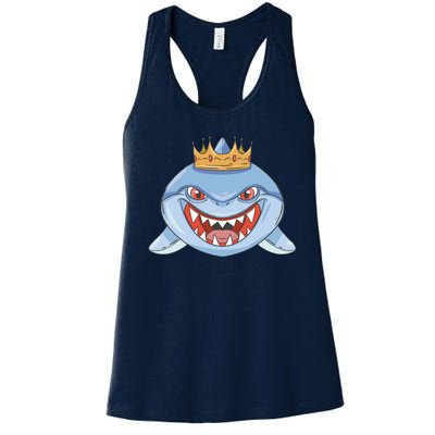 Cartoon Shark Crown Women's Racerback Tank