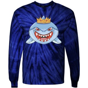 Cartoon Shark Crown Tie-Dye Long Sleeve Shirt