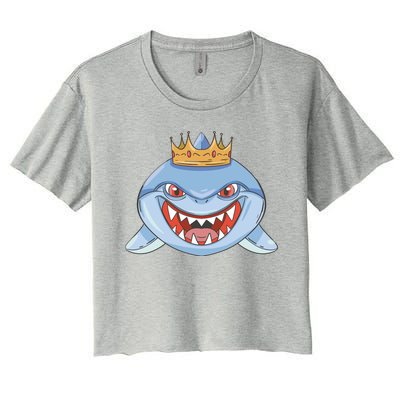 Cartoon Shark Crown Women's Crop Top Tee