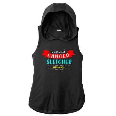 Cancer Sleigher Christmas Oncology Chemo Nurse Gift Ladies PosiCharge Tri-Blend Wicking Draft Hoodie Tank