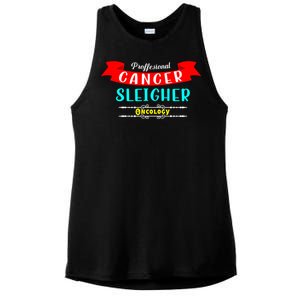 Cancer Sleigher Christmas Oncology Chemo Nurse Gift Ladies PosiCharge Tri-Blend Wicking Tank