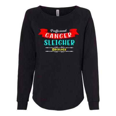 Cancer Sleigher Christmas Oncology Chemo Nurse Gift Womens California Wash Sweatshirt