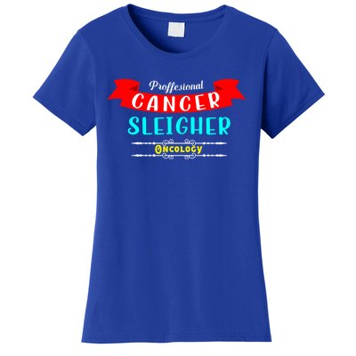 Cancer Sleigher Christmas Oncology Chemo Nurse Gift Women's T-Shirt