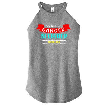 Cancer Sleigher Christmas Oncology Chemo Nurse Gift Women's Perfect Tri Rocker Tank