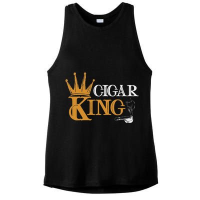 Cigar Smoking Connoisseur Tobacco Cigar King Ladies PosiCharge Tri-Blend Wicking Tank