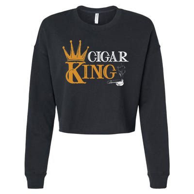 Cigar Smoking Connoisseur Tobacco Cigar King Cropped Pullover Crew