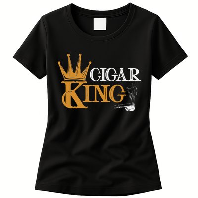 Cigar Smoking Connoisseur Tobacco Cigar King Womens T-Shirt