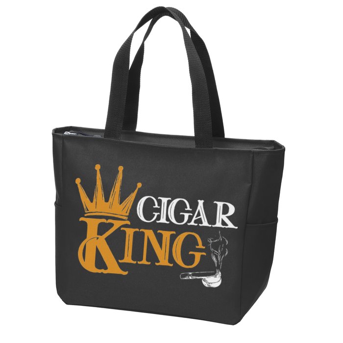Cigar Smoking Connoisseur Tobacco Cigar King Zip Tote Bag
