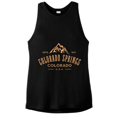 Colorado Springs Colorado Awesome Mountain Design Souvenir Ladies PosiCharge Tri-Blend Wicking Tank