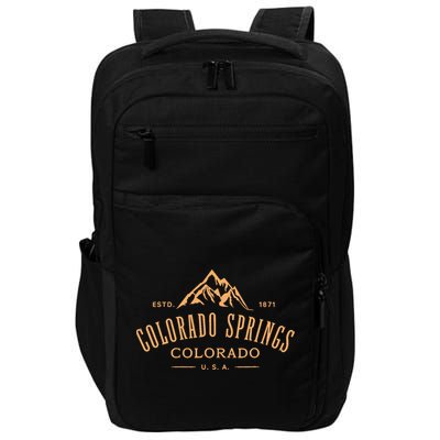 Colorado Springs Colorado Awesome Mountain Design Souvenir Impact Tech Backpack