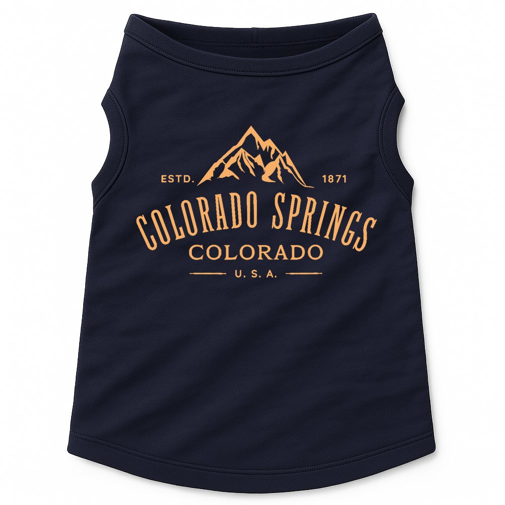 Colorado Springs Colorado Awesome Mountain Design Souvenir Doggie Tank