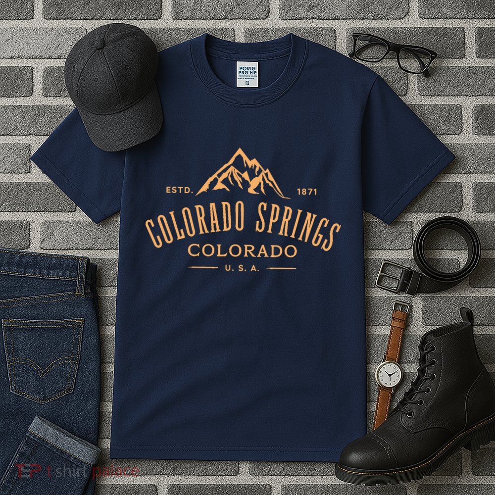 Colorado Springs Colorado Awesome Mountain Design Souvenir Tall T-Shirt