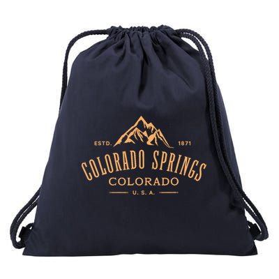 Colorado Springs Colorado Awesome Mountain Design Souvenir Drawstring Bag