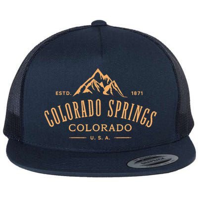 Colorado Springs Colorado Awesome Mountain Design Souvenir Flatbill Hat
