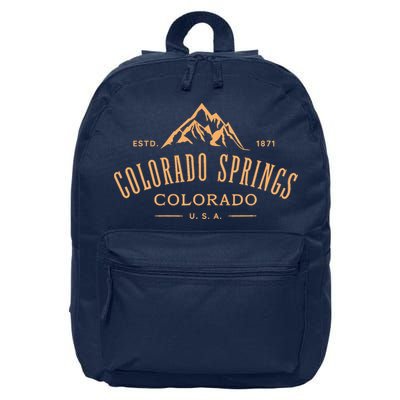 Colorado Springs Colorado Awesome Mountain Design Souvenir 16 in Basic Backpack
