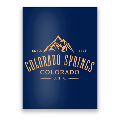 Colorado Springs Colorado Awesome Mountain Design Souvenir Poster