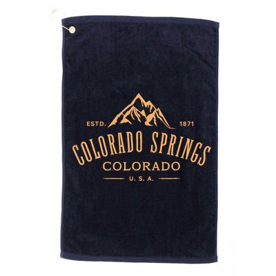 Colorado Springs Colorado Awesome Mountain Design Souvenir Golf Towel