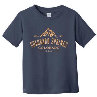 Colorado Springs Colorado Awesome Mountain Design Souvenir Toddler T-Shirt