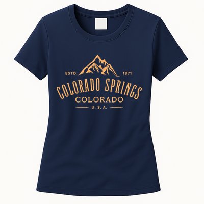 Colorado Springs Colorado Awesome Mountain Design Souvenir Womens T-Shirt