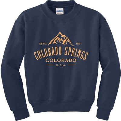 Colorado Springs Colorado Awesome Mountain Design Souvenir Kids Sweatshirt