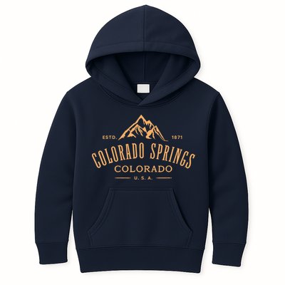 Colorado Springs Colorado Awesome Mountain Design Souvenir Kids Hoodie