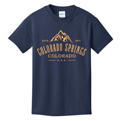 Colorado Springs Colorado Awesome Mountain Design Souvenir Kids T-Shirt
