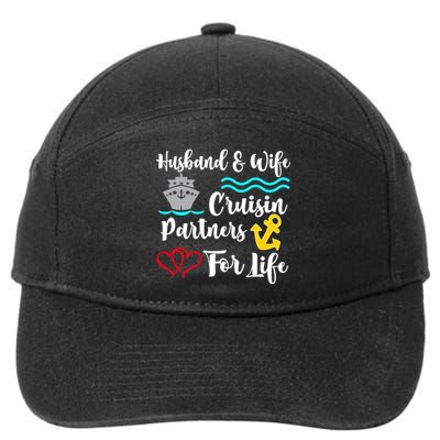 Cruise Ship Couple Husband & Wife Cruising Partners For Life 7-Panel Snapback Hat