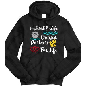 Cruise Ship Couple Husband & Wife Cruising Partners For Life Tie Dye Hoodie