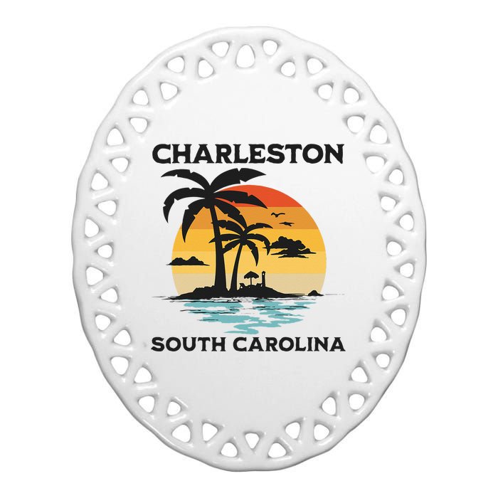 Charleston South Carolina Beach Summer Vacation Ceramic Oval Ornament