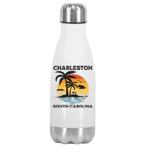 Charleston South Carolina Beach Summer Vacation Stainless Steel Insulated Water Bottle