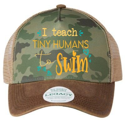 cool swim coach I teach tiny humans to swim swimming teacher Legacy Tie Dye Trucker Hat