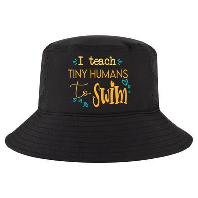 cool swim coach I teach tiny humans to swim swimming teacher Cool Comfort Performance Bucket Hat