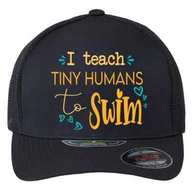 cool swim coach I teach tiny humans to swim swimming teacher Flexfit Unipanel Trucker Cap