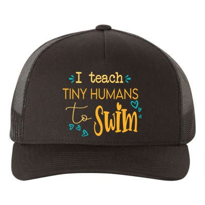 cool swim coach I teach tiny humans to swim swimming teacher Yupoong Adult 5-Panel Trucker Hat